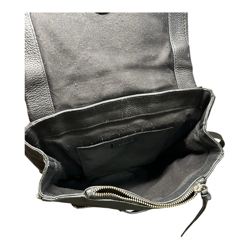 Lodis Black Modern Leather Backpack - Picture 5 of 15